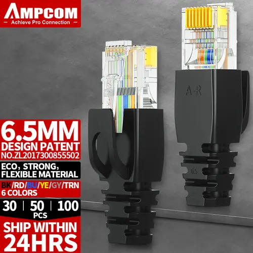 AMPCOM RJ45 Ethernet Network Cable Strain Relief Boots Cable Connector Plug Covers for CAT8 CAT7 CAT6A CAT6 CAT5E CAT5 - Image 8