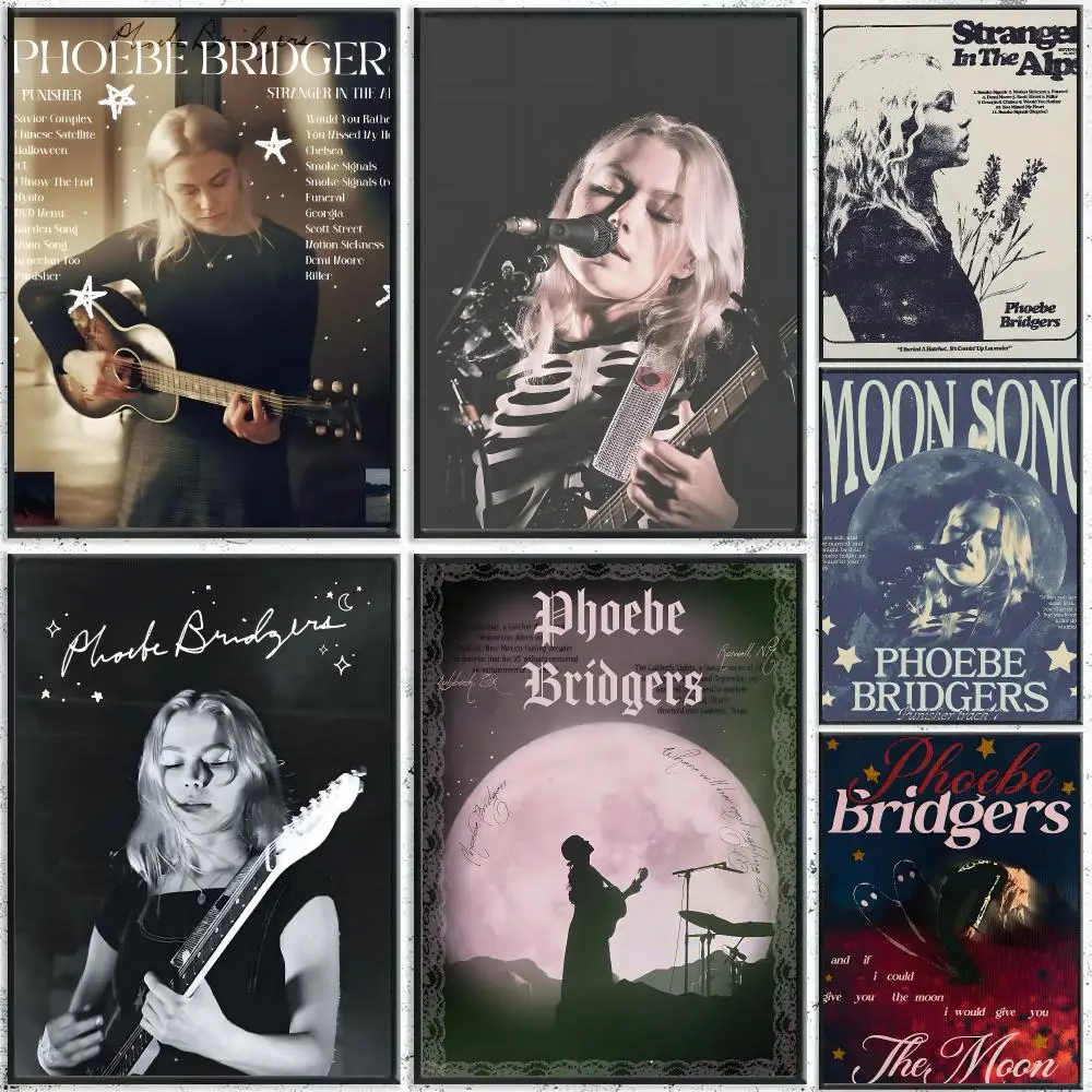Singer P-Phoebe Bridgers Poster HD Waterproof Self-Adhesive Wall Art – Multi-Scene Use Top Gift Pick