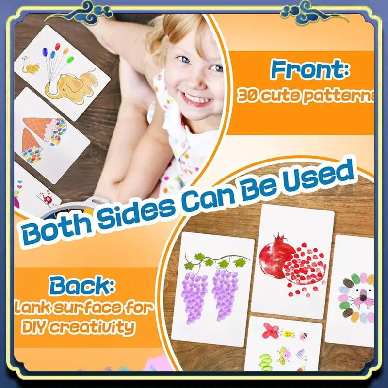 Tragbare Stempelkissen in 25 Farben mit 30 Farbseiten, waschbares Stempelkissen, ungiftiges Fingermalerei-Set, 2er-Pack