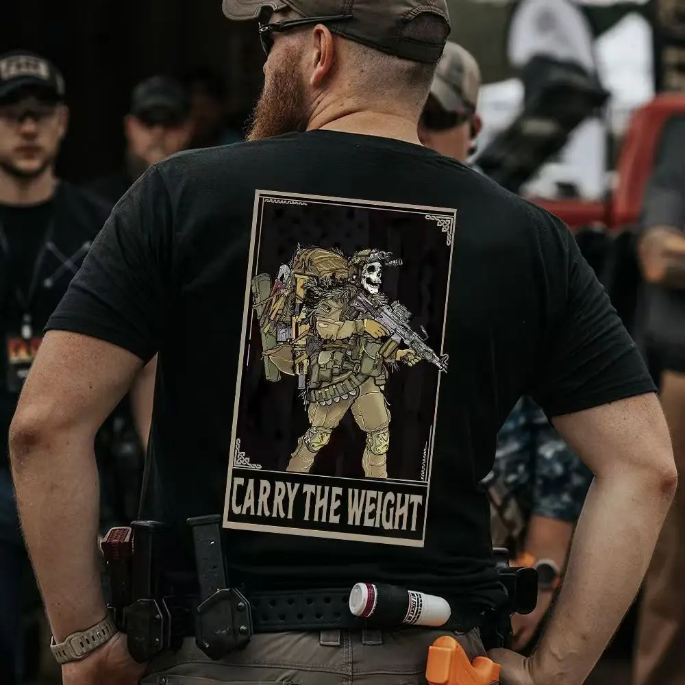

HOOK ON YOU Heavy Load Theme Heavy Infantry Team Series Printed Pure Cotton Short-sleeved T-shirt
