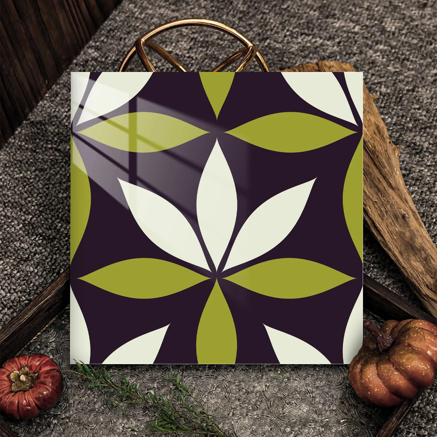 

24 pieces of geometric tile stickers self-adhesive waterproof and wear-resistant, suitable for wall and indoor decoration