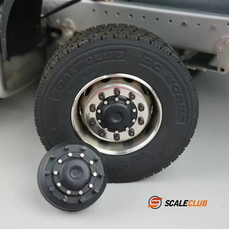 SCALECLUB 1/14 Front Wheel Hub Truck RC Hubs Trailer Truck Dump Truck Universal Upgrade Metal Simulation Accessorie