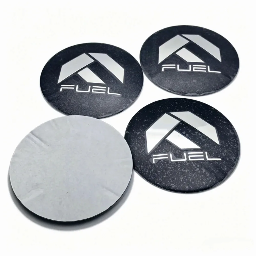 4pcs Fuel Logo Emblem Badge 53MM 60MM 65MM 70MM 80MM Car Wheel Center Caps Stickers Rim Hub Dust Cap Cover Car Accessories