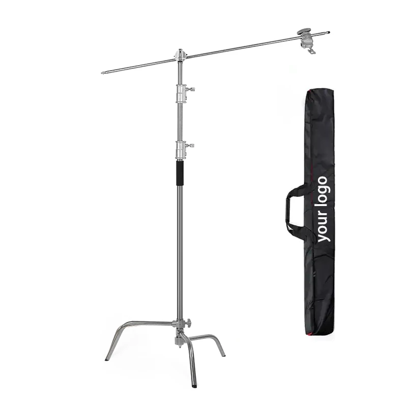 

C Stand Photo Studio Heavy Duty Light Stand C Type Stainless Steel Reflector Stand Boom Arm Grip Head Sandbag