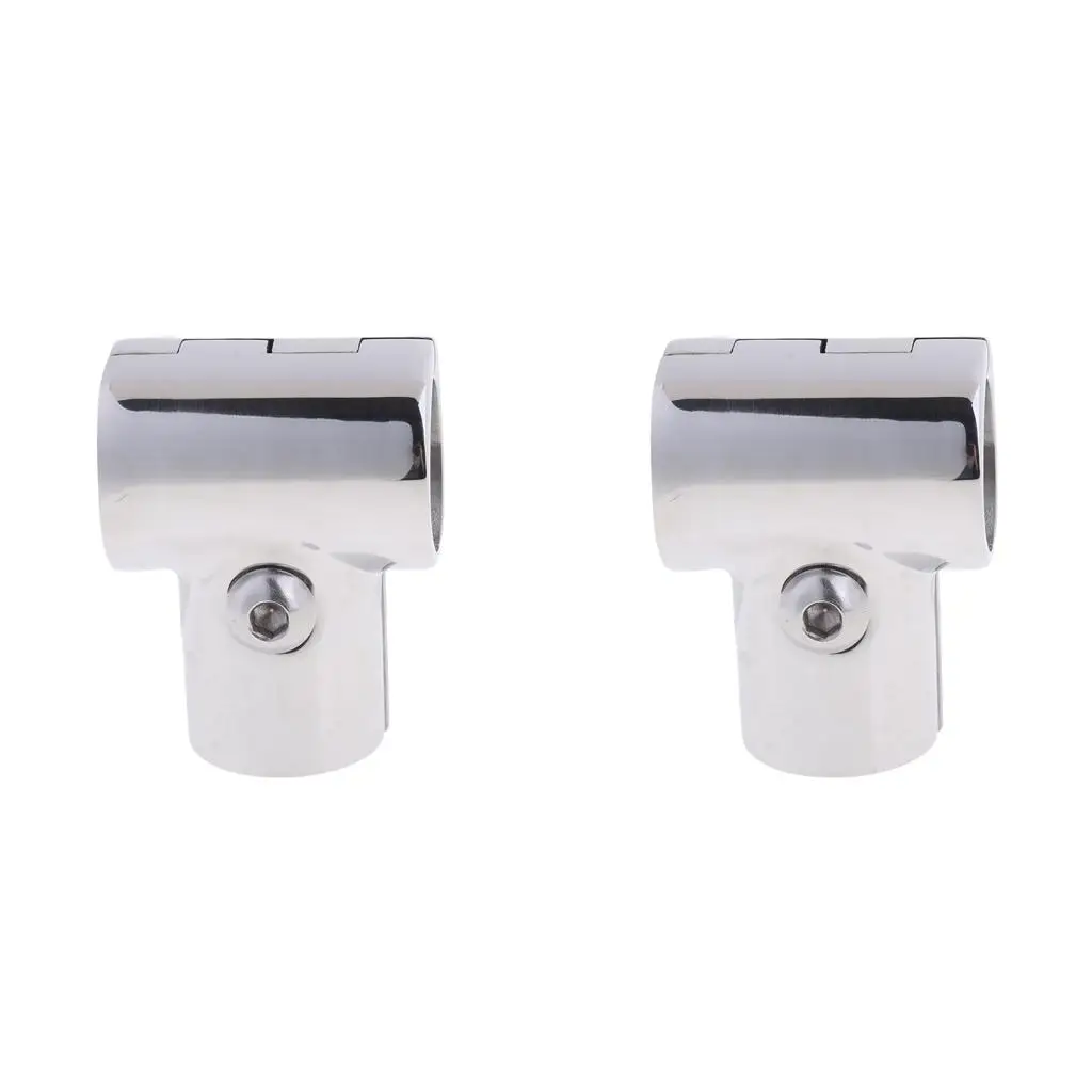 2pcs Heavy Duty 316 Boat Hand Rail Fitting- 90 Degree T/Tee Hinged/Split inch Tube