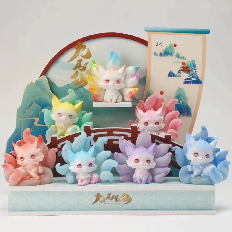 

Spot Nine-Tailed Fox Fairy Blind Box Ornaments National Wind Fox Hand Desktop God Beast Cute Doll Girlfriend Birthday Gift