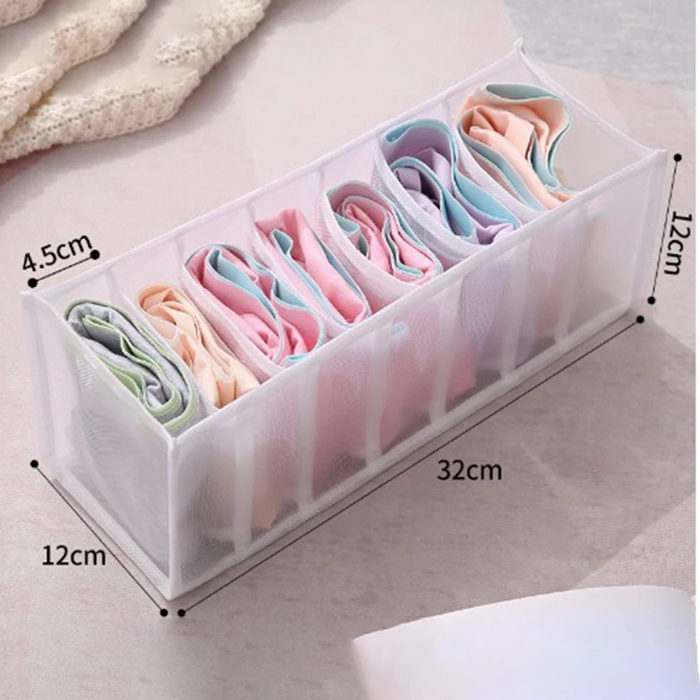 6/7/11 Foldable Underwear Underwear Socks Organizer With Dividers Clothes Storage Box Breathable Mesh Bag For Wardrobe