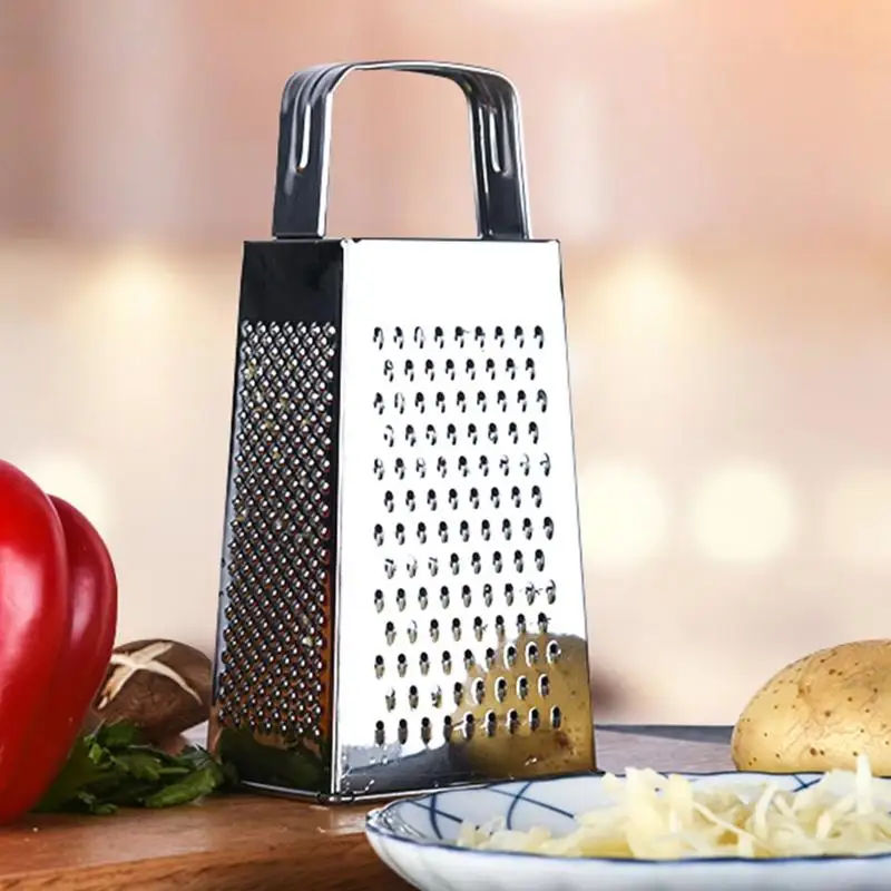 Stainless Steel Grater Multi-functional Thickened Stainless Steel Vegetable Slicer Four-sided Potato Slicer With Hand Guard