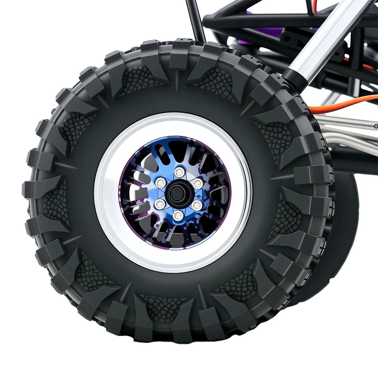 TCRC 4PCS Aluminum 2.2 Inch Heavy High Mass Beadlock Wheels Hubs for 1/10 RC Axial SCX10 D90 TRAXXAS TRX4 CC01 RC Crawler Car