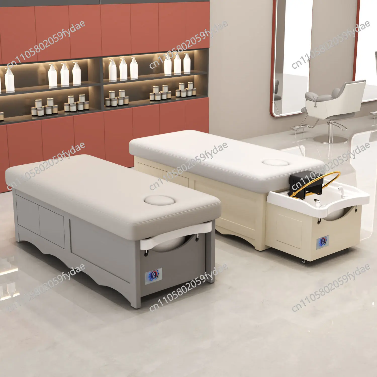 Head therapy and massage integrated push and pull hair shampoo bed, beauty salon, barbershop, hair salon, special use