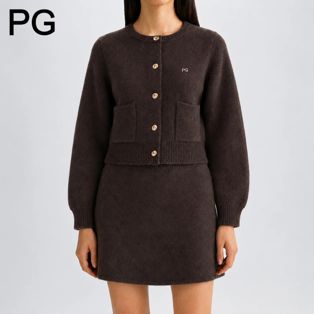 Longline Cardigan Knit - PG Womens Embroidered Knit Two Piece