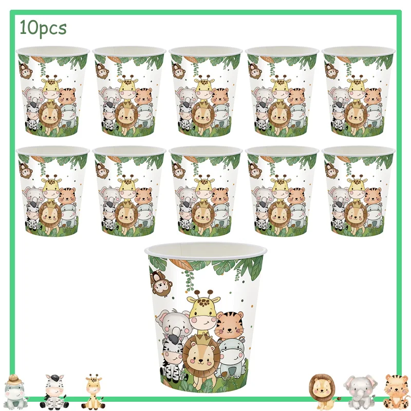 Jungle Animals Birthday Party Decorations Wild One Woodland Safari Paper Plates Cups Napinks Balloons Baby Shower Kids Supplies