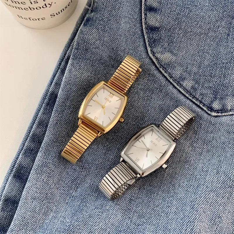 Fashion Barrel Shaped Watch Stainless Steel Strap Quartz Watch for Women Casual Luxury Ladies Gift Wristwatch relojes para mujer