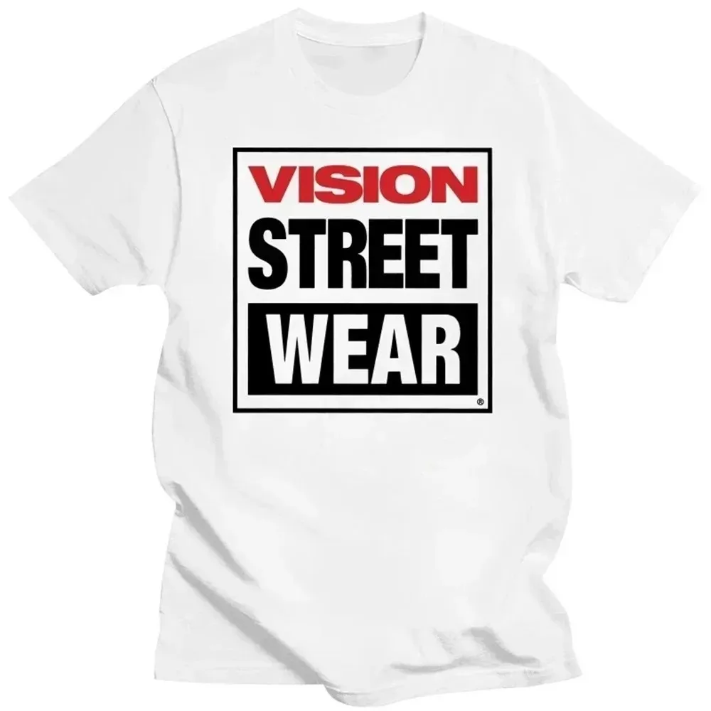 Cotton Men Women Vision Street Wear T-Shirt Vision Street Wear T-Shirt Blanks Vintage Summer Top Fitted T Shirts for Men