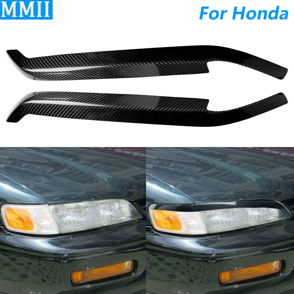 

Для Honda Accord 1994-1997 настоящая сухая передняя фара из углеродного волокна, крышка для век, отделка панели, модификация автомобильных аксессуаров