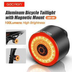 Gaciron Bike Lights 100lm High Brightness Bike Rear Light with Brake Sensor Aluminum alloy Magnetic Bicycle Saddle Taillight