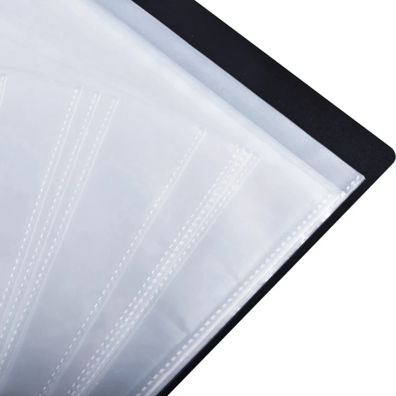 黒いプラスチック製の楽譜ファイル紙収納フォルダー、ドキュメントホルダー、空のファイル、a4サイズ、40ポケット