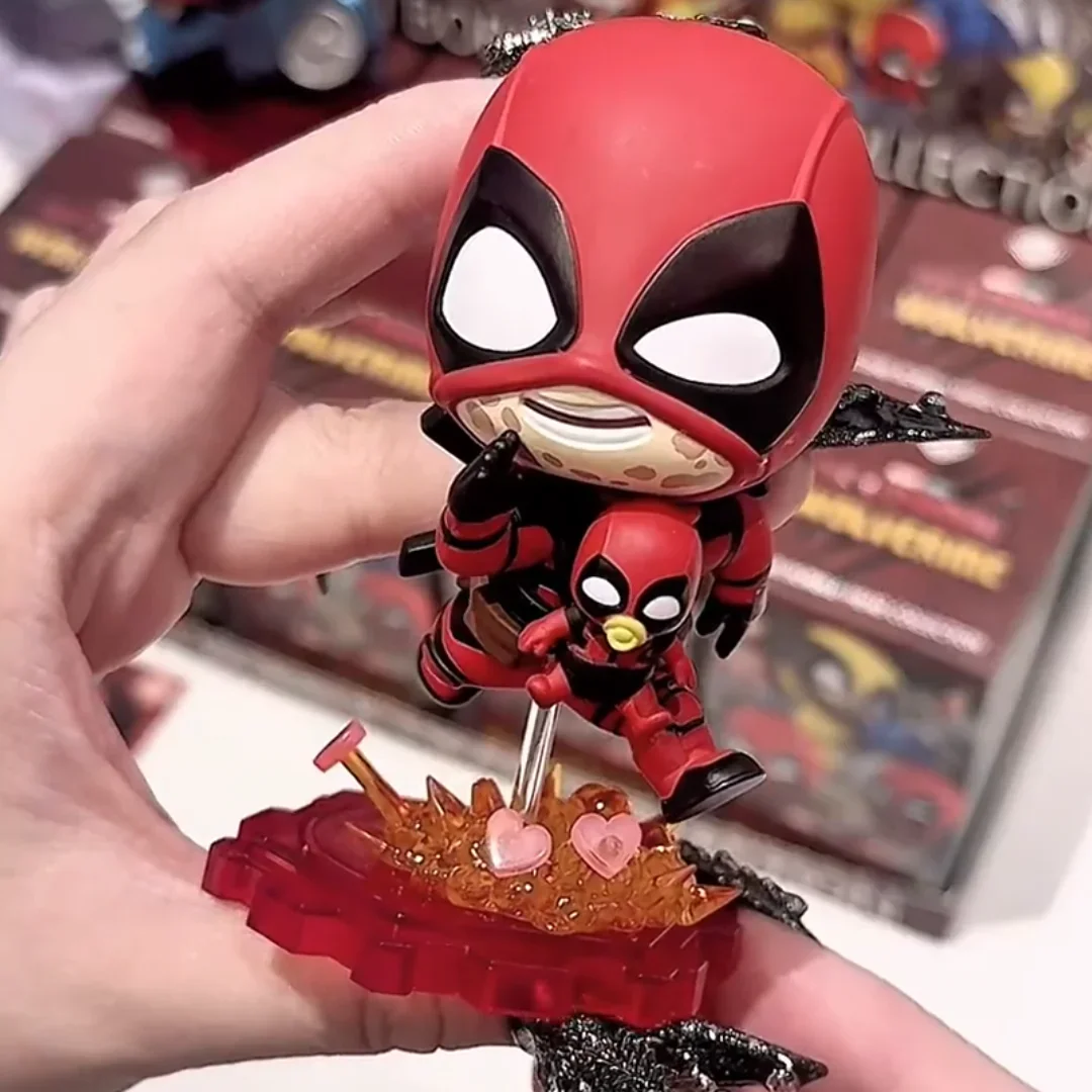 In Stock Genuine Marvel Deadpool Wolverine Series Blind Box Bobble-Head Anime Action Figure Deadpool Statue Model Toys Gift