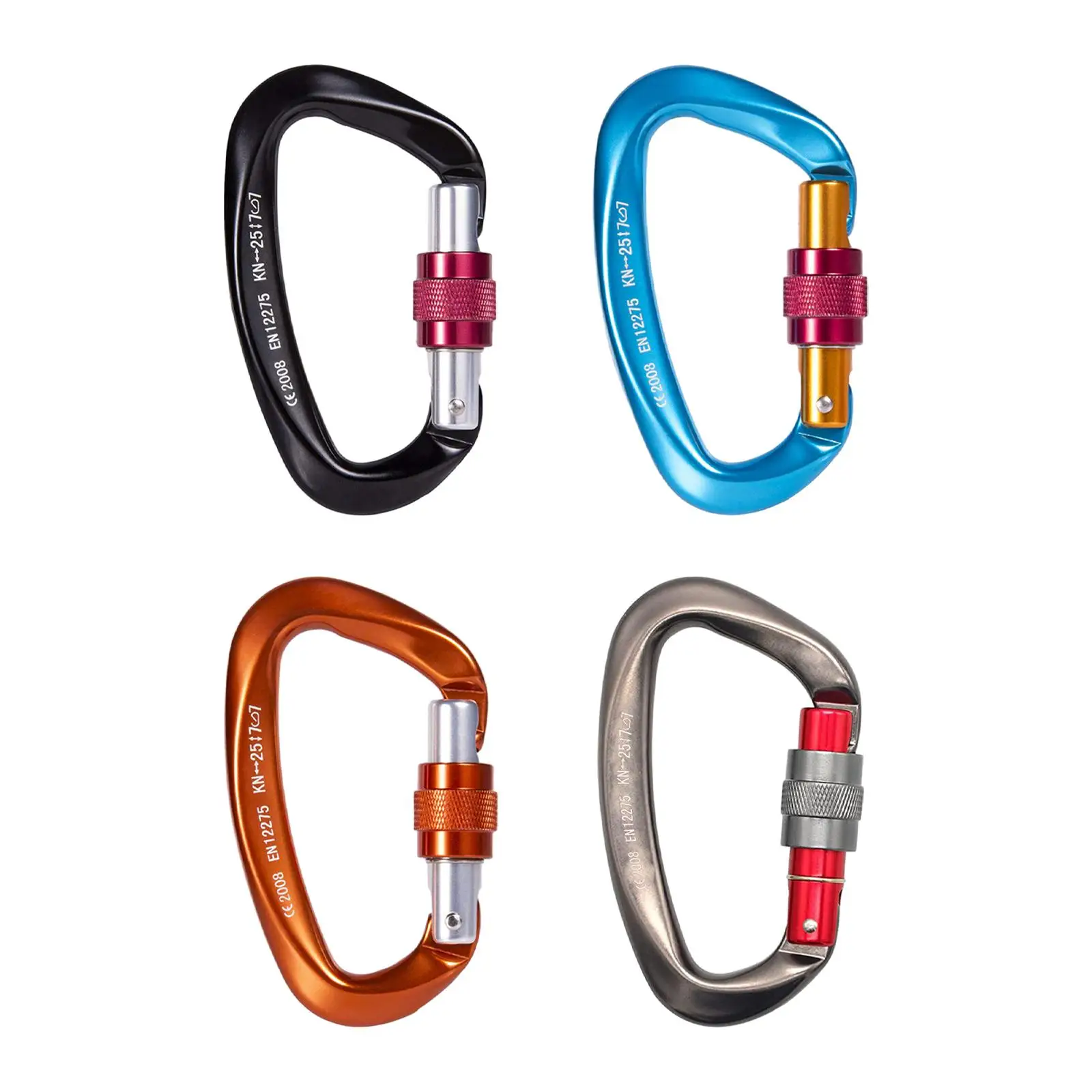 مشبك مدمج لـ D Rings Carabiners لمرفق حلقة المفاتيح والأنشطة الخارجية