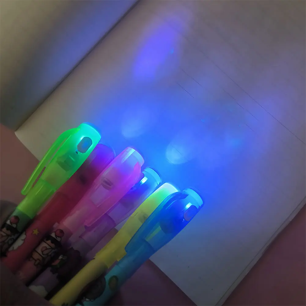 Magic LED Light UV Marker Pens Colorless Ultra Violet Flashlight Ink Pen School Office Stationery Student Pen Secret Marker Pens