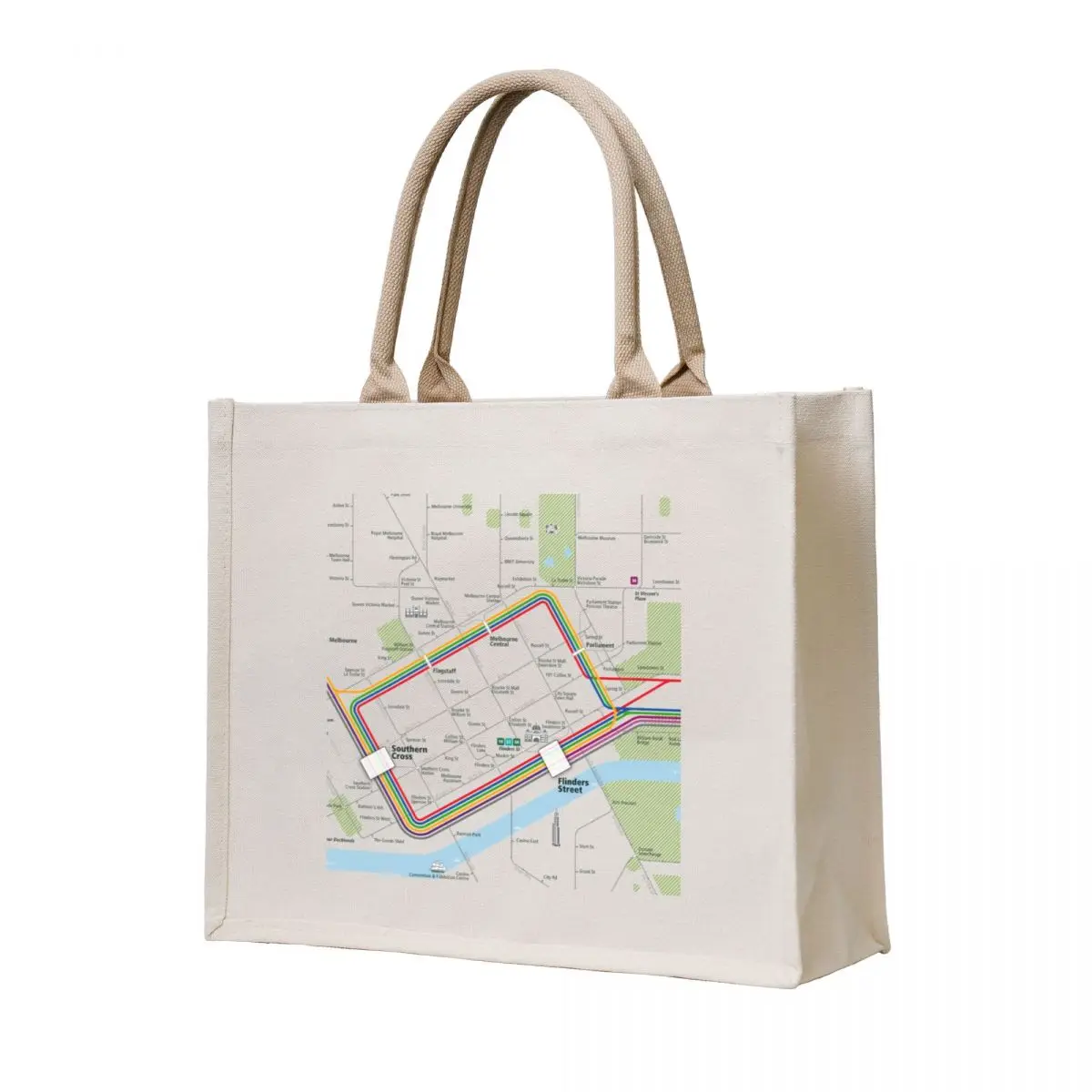 

Melbourne City Rail Map Square Tote Bag Cloth bag Women's shopper Women's handbag