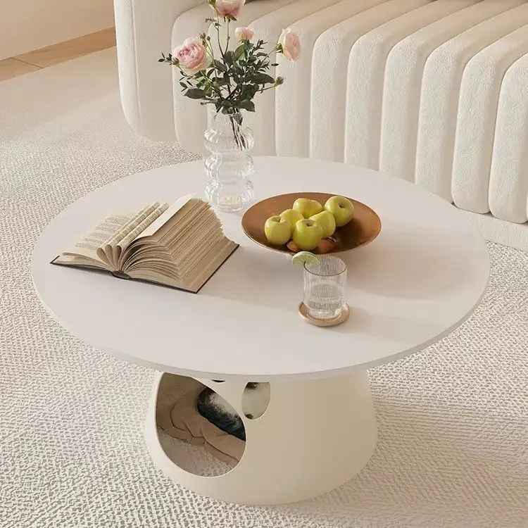 Cream wind cat nest coffee table living room  pet shop round creative personality can receive Internet celebrities