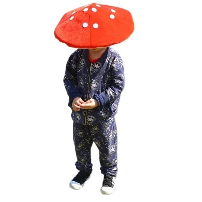 성인 박제 버섯 모양 모자 크리스마스 파티 플러시 모자 성인 카니발 사진 모자 할로윈 파티 축제 모자