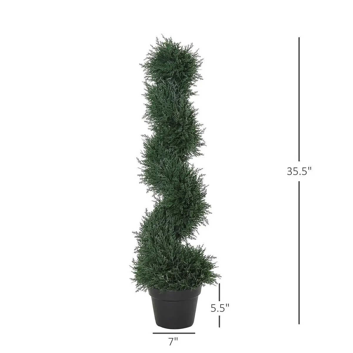 3ft Artificial Spiral Tree - Pre-Potted Faux Plant for Home Décor & Office Decor