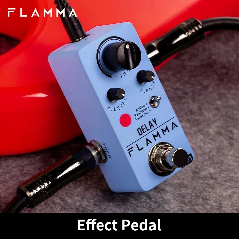 

FLAMMA FC03 Педаль задержки гитары Цифровая педаль эффектов задержки гитары с 3 режимами Аналоговая настоящая лента Echo Echo