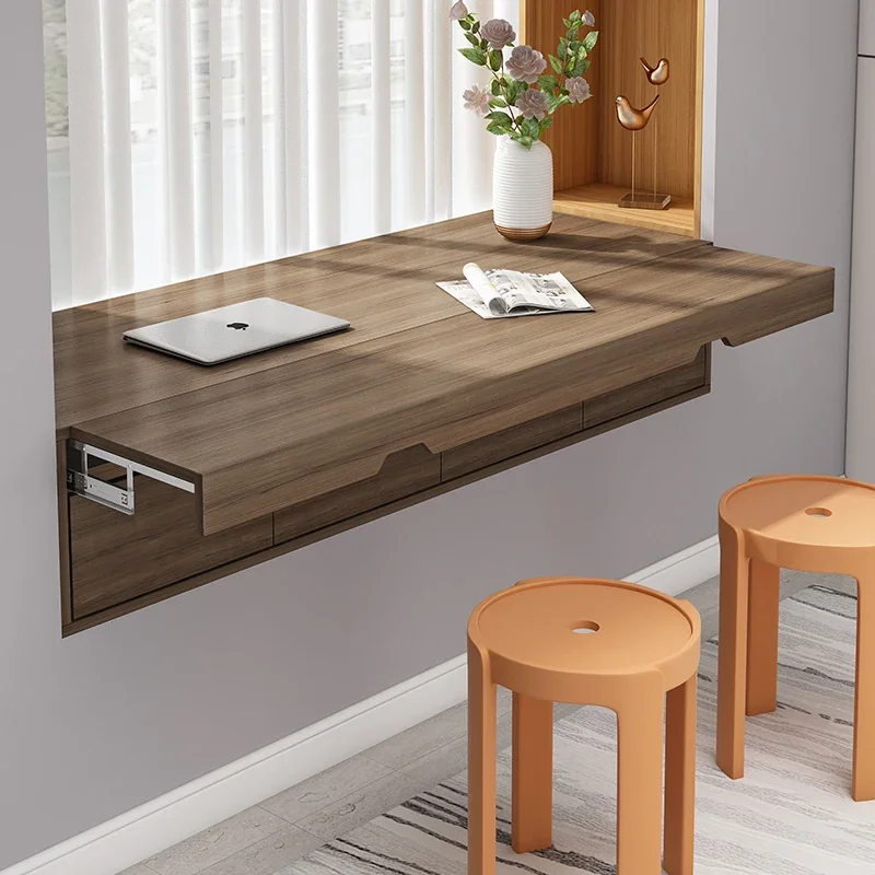Solid wood bay window cabinet Balcony locker Window sill drawer Automatic lifting storage cabinet