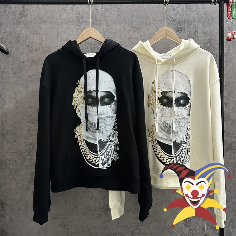 IH NOM UH NIT Mask Hoodie Men Women High Quality White Black Pearl Man Graphic Oversized Hooded