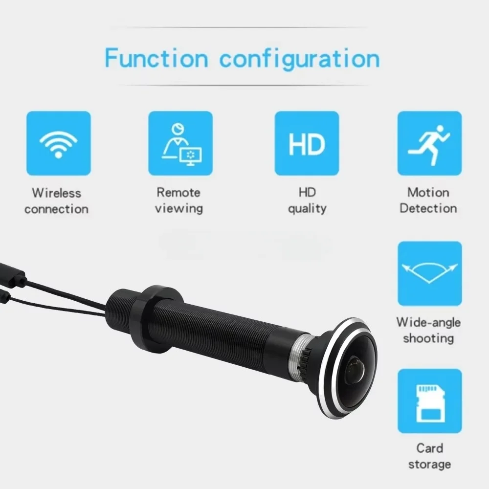 

Новый 16 мм диаметр 3MP V380 Приложение Дверь Широкоугольный кошачий глазок Wi-Fi Дверная камера Слот для SD-карты Двустороннее аудио RTSP На vif