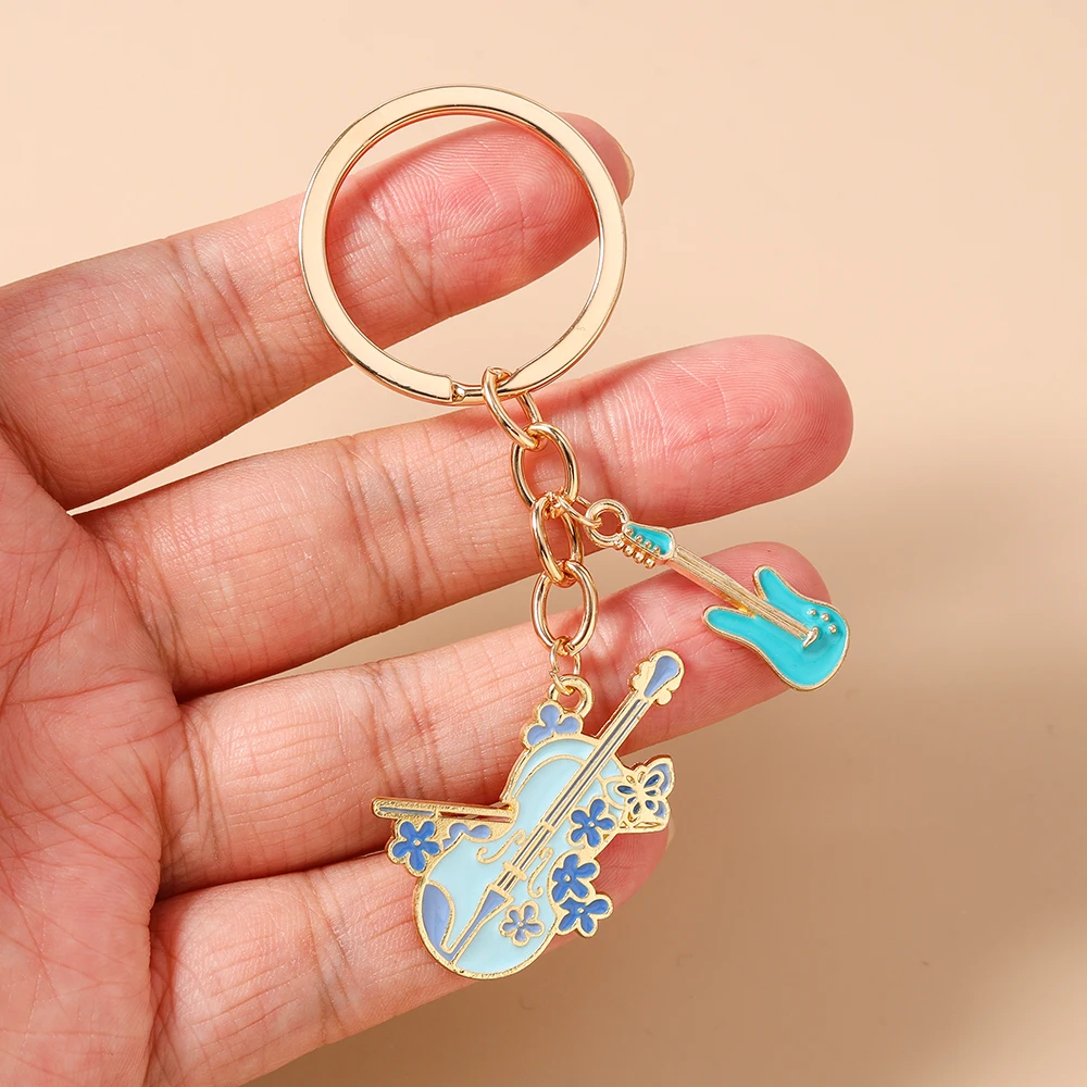 Neuer Musikinstrument-Schlüsselanhänger Violine Schlüsselring Anhänger für Frauen Mädchen Handtaschen-Deko DIY Handgemachter Schlüsselanhänger Geschenke – Detail 18