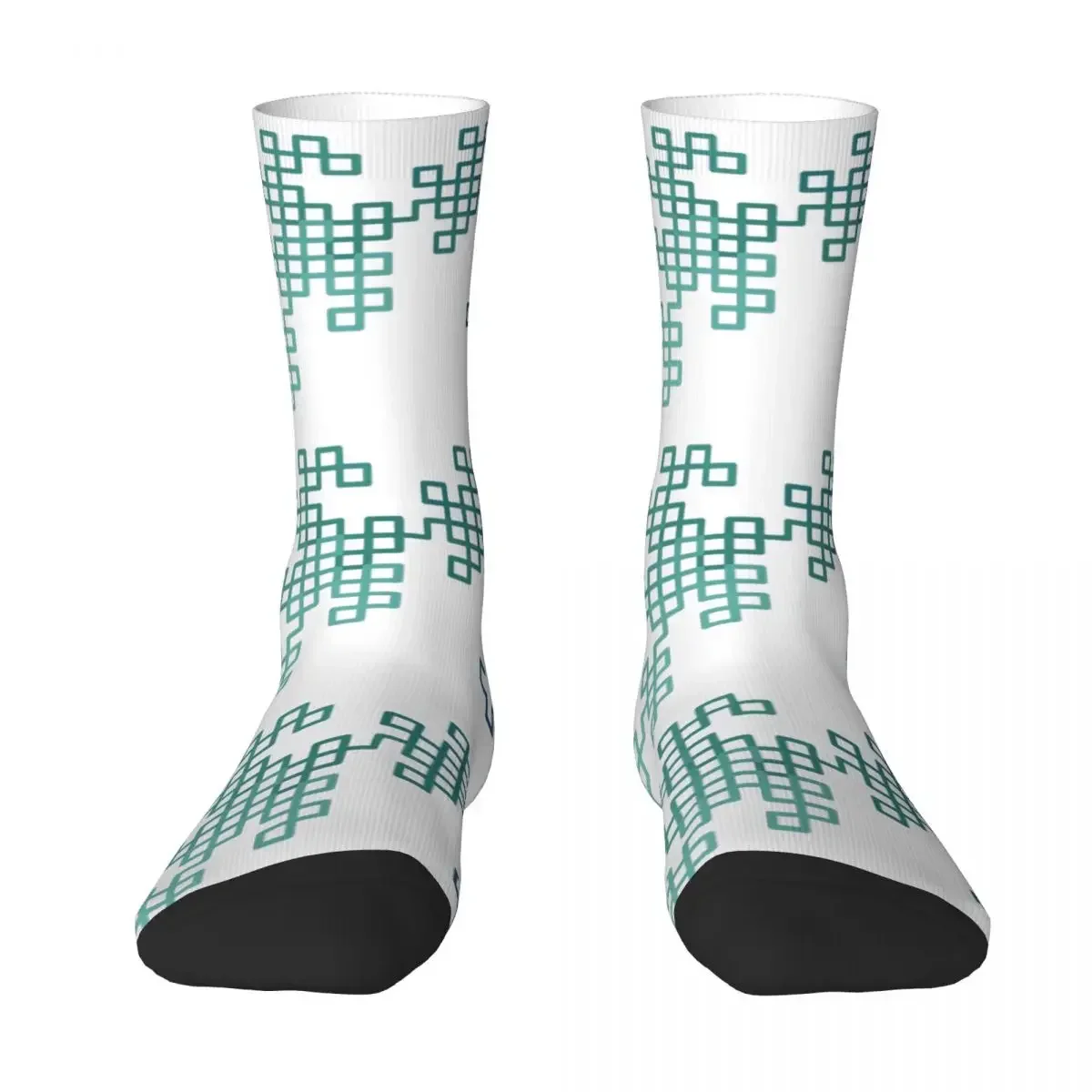 Dragon Curve Fractal - 8 Steps Gradient Socks Harajuku Super Soft Stockings All Season Long Socks Accessories for Unisex Gifts