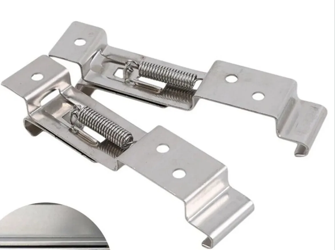 European Car License Plate Frame Holder Trailer Number Plate Clips Spring Loaded Stainless Steel Bracket 1SET