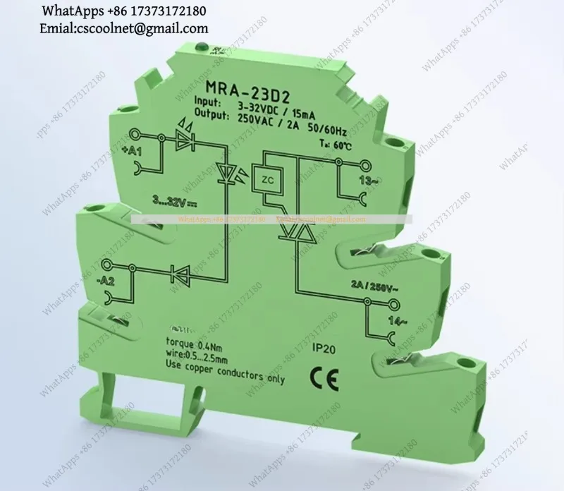 JS01 Mini Solid State Relay MRA-23D2 6.2mm 2A DC AC SSR DIN Rail Switch Relay Module