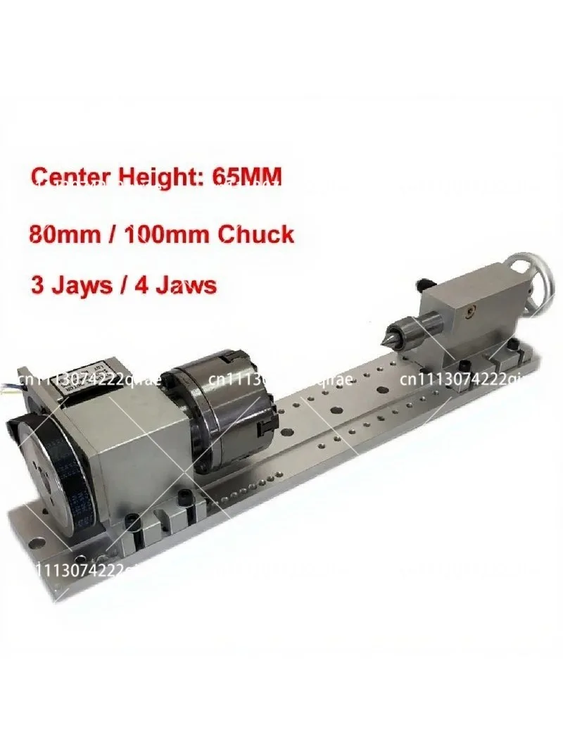 65MM Center Height 4 Axis Rotary Indexing Head 80/100mm Chuck NEMA23 Engraving Machine Tool