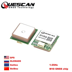 QUESCAN M10Q M10 GPS Module for FPV RC Airplane GPS Galileo GLONASS BeiDou QZSS SBAS Receiver UBX-M10050-KB 20mm*22mm 1-25Hz