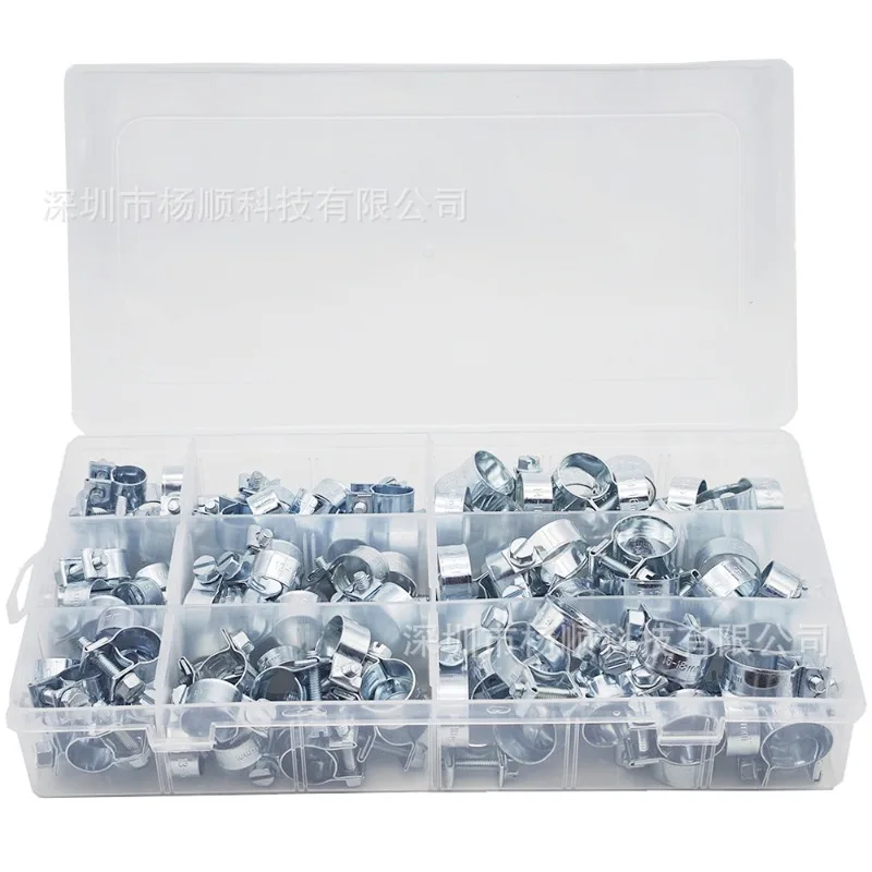 hose-clamp-135pcs-double-ears-clamp-8-18mm-worm-drive-fuel-water-hose-pipe-clamps-clips-hose-fuel-clamps-assorted-kit