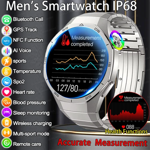 Imagen 1 del producto 2025 nuevo reloj inteligente con llamada Bluetooth para hombres 1,53 pulgadas AMOLED HD pantalla grande ritmo cardíaco NFC IP68 impermeable deporte carga inalámbrica