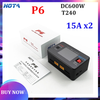 HOTA P6 DC600W 300W x2 15A x2 T240 AC240W Dual Channel Smart Balance Charger for Lipo LiIon NiMH Battery RC Drone Car Boat DIY