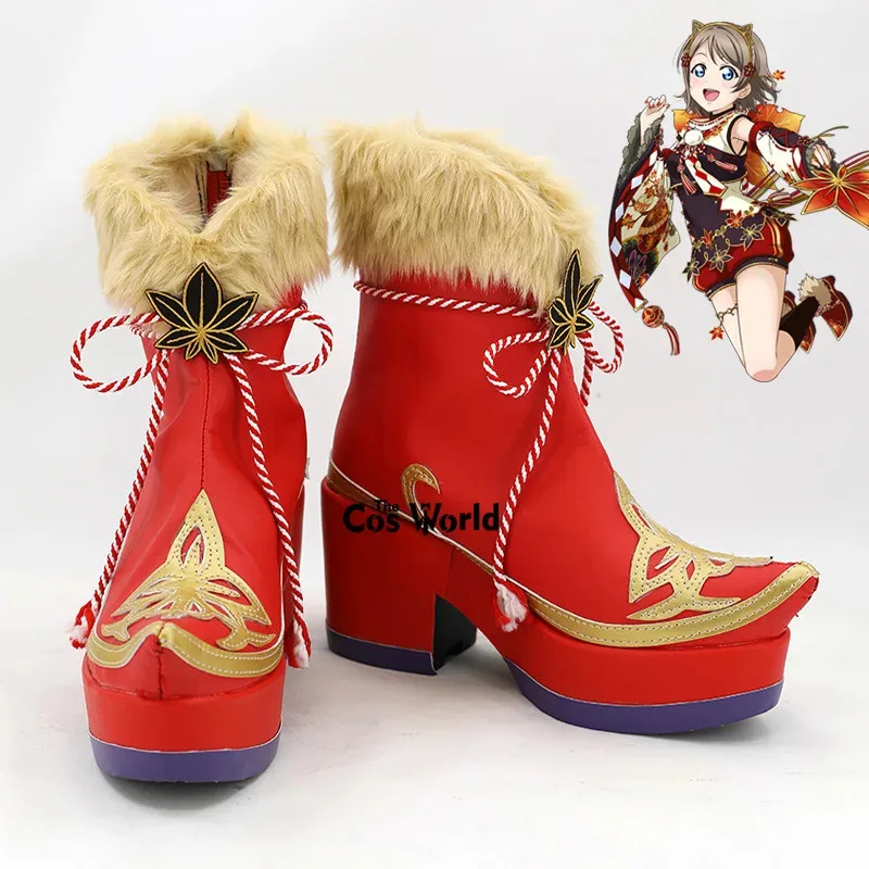 

Love Live Sunshine Aqours Red Leaf Maple Awaken Takami Chika Sakurauchi Riko Watanabe You Anime Customize Cosplay Shoes Boots