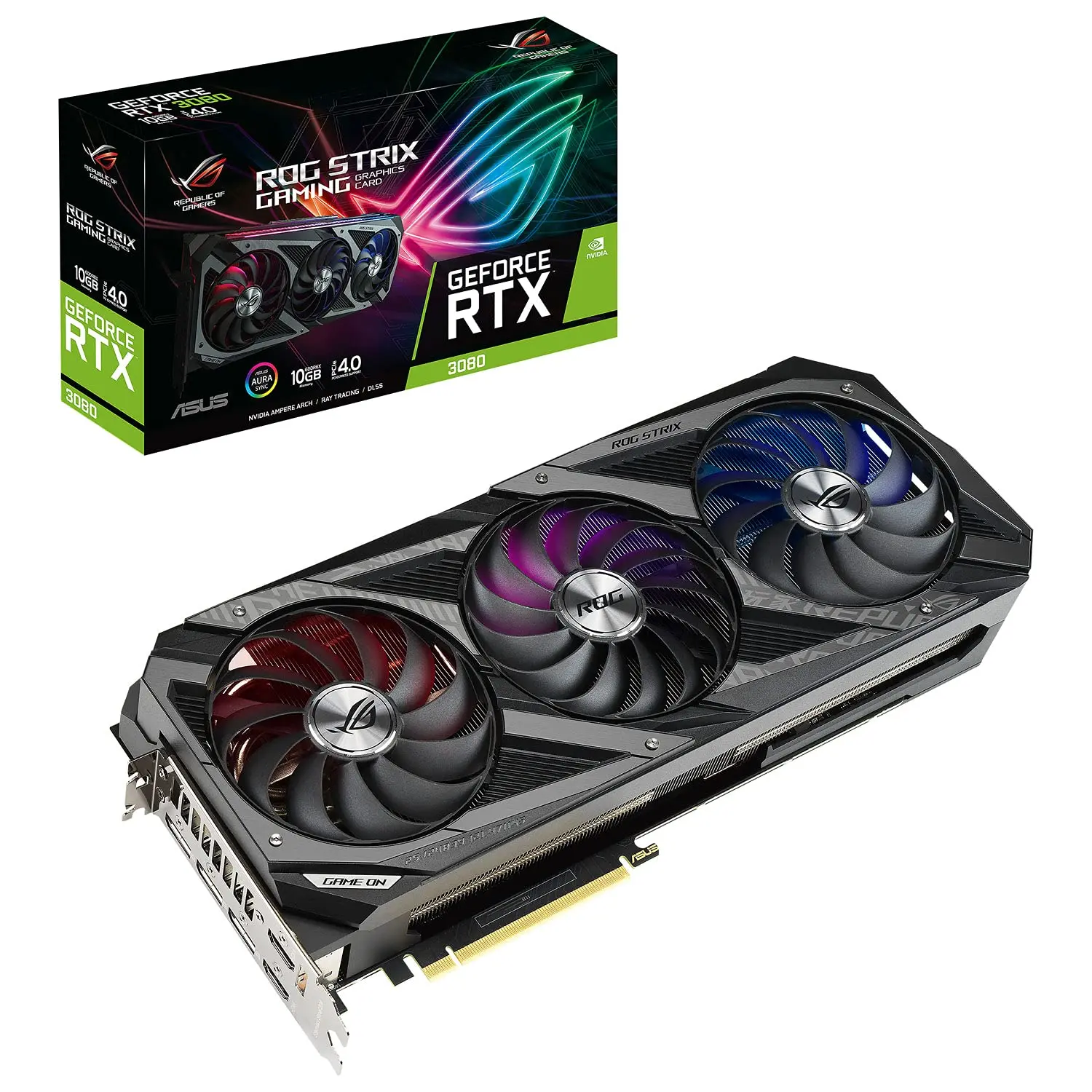 

Высококачественная Видеокарта ASUS GeForce RTX 3080 10 Гб GDDR6X PCI Express 4,0 Strix