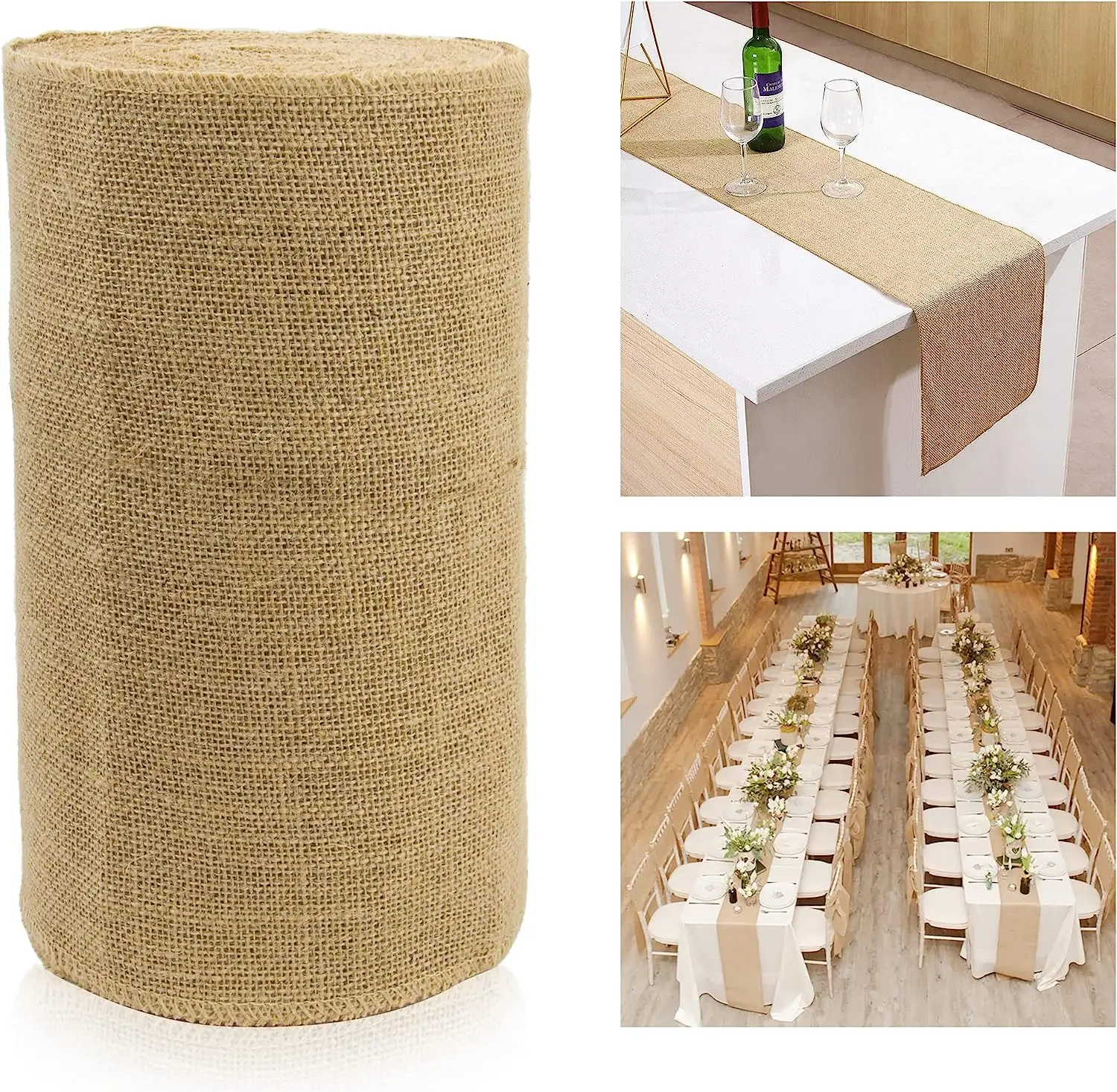 Vintage Shabby Chic Jute Table Runner 1 Roll 30cm X 10m Perfect for Rustic Wedding Decoration DIY Home Use Party Decorations