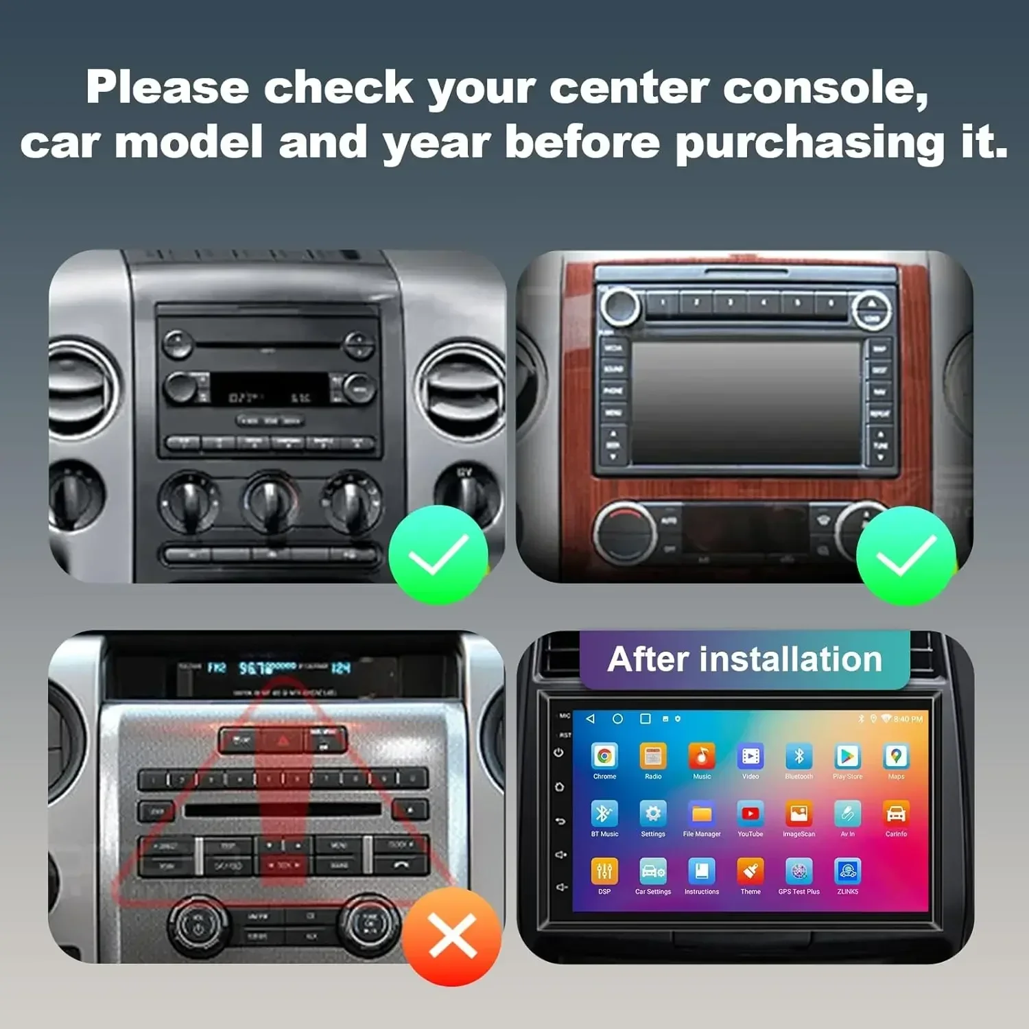 7inch Android 13 Car Stereo GPS Navigation 4+64G For Ford F150/F250 2004-2014 Wireless fit for Carplay Android AutoTouchscreen