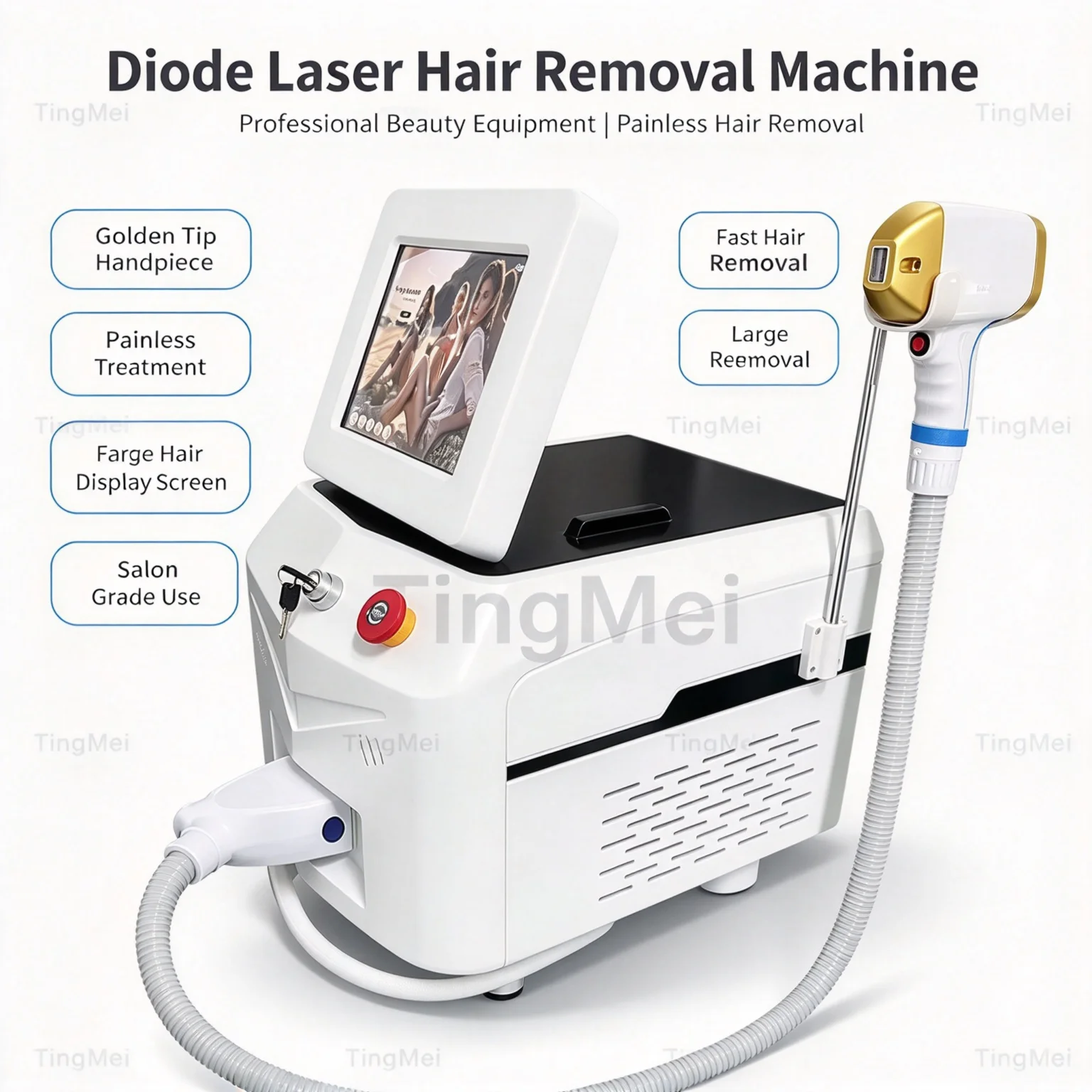 Black Swan  Portable Professional 3rd Wave Diode Ice Titanium Laser Hair Removal Device 808NM 4000W Body Hair Removal Machin