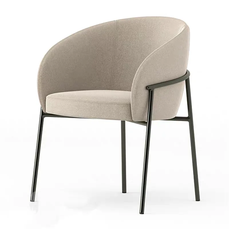 

Dining chair household stool backrest simple light luxury soft bag dining chair restaurant hotel metal chair leather