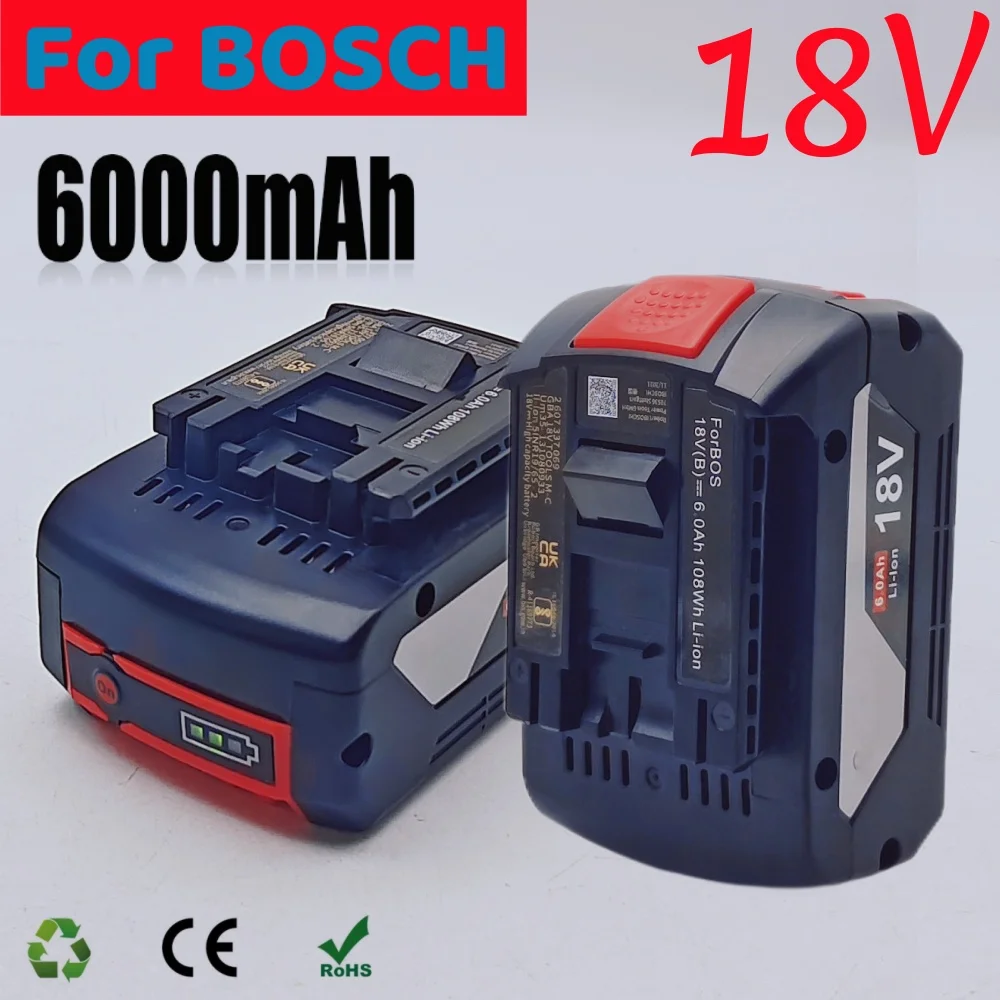 

High-Performance For BOSCH 18V 6.0Ah LITHIUM-ION BATTERY GBA 18V Professional GBA GSR GSB BAT609 Rechargeable Battery