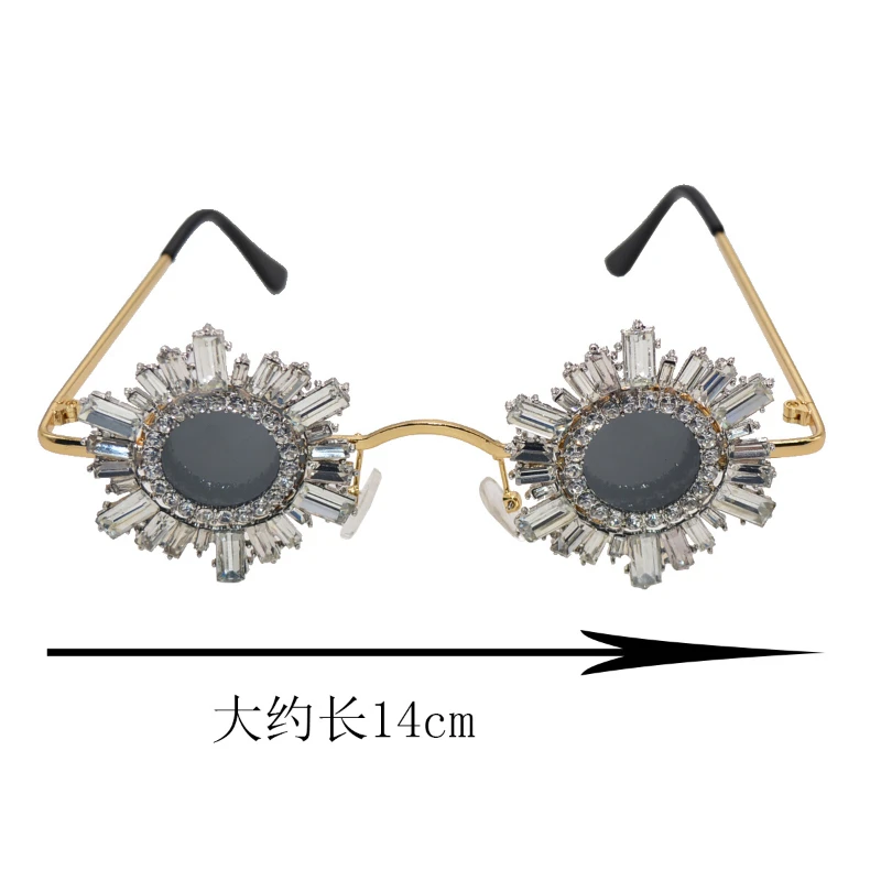 2022 Round Dimond Sunglasses Children Crystals Sexy Girls Sun Glasses Rhinestone Child Shades for Party Oculos De Sol Feminino