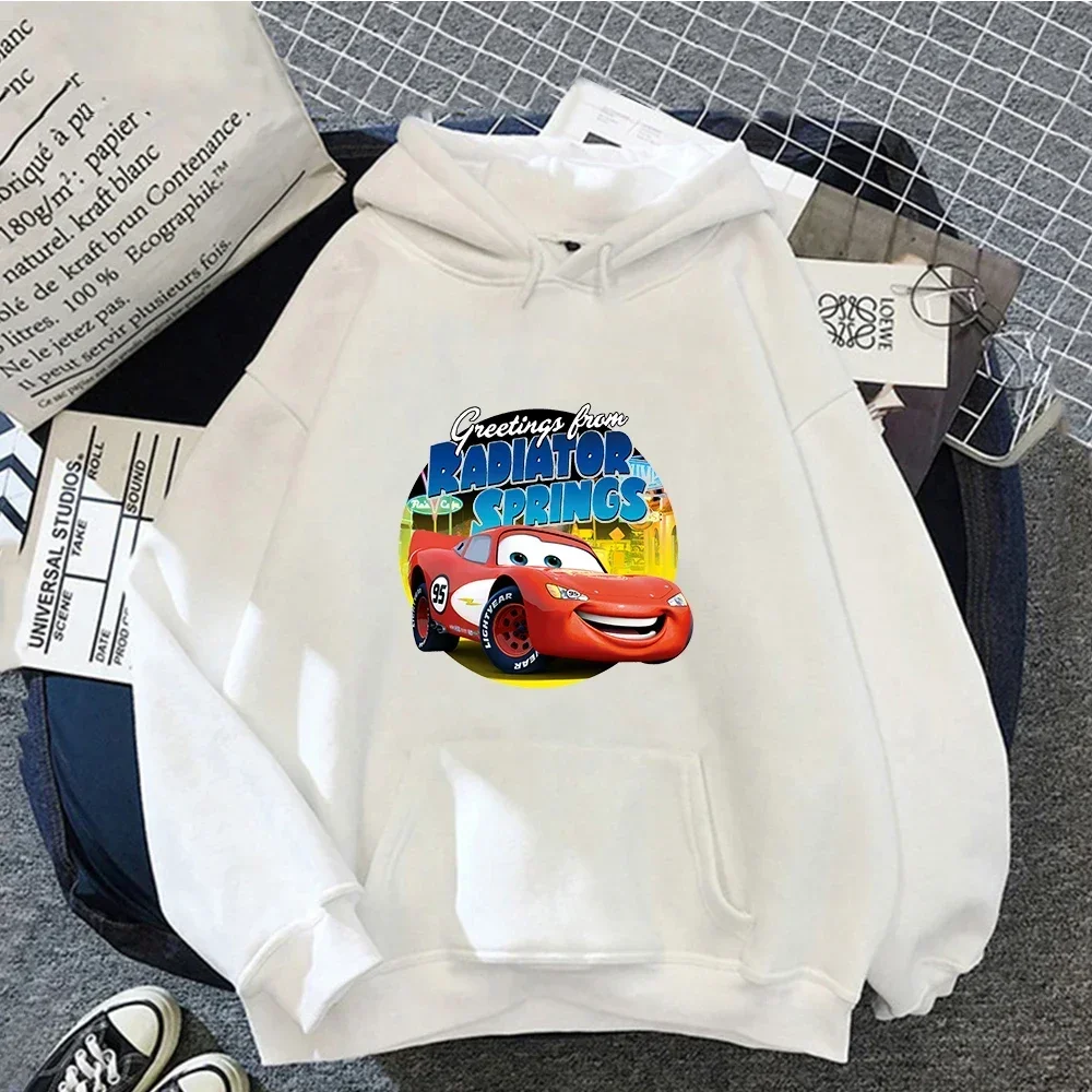 Cartoon Cars Lightning McQueen Hoodies Women Vintage Jasmine Kawaii Pullover Clothes Harajuku Casual Versatile Sweatshirt Tops